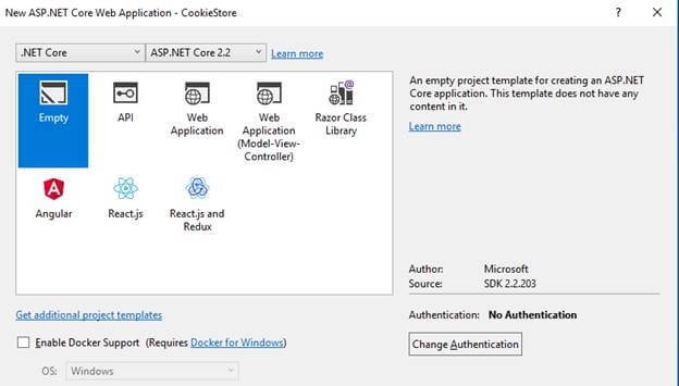 Creating ASP.NET Core 2.2 Application
